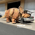 Load image into Gallery viewer, two Person in a dinosaur costume standing next to a car on a street