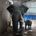 Load image into Gallery viewer, Animatronic elephant robotic elephant with cub