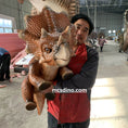 Load image into Gallery viewer, baby triceratops puppet made by mcsdino