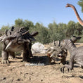 Cargar la imagen en la vista de la galería, MCSDINO Animatronic Dinosaur Ankylosaurus VS Raptor Animatronics Dino Battle-MCSA010B