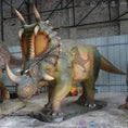 Cargar la imagen en la vista de la galería, MCSDINO Animatronic Dinosaur Moveable Styracosaurus Animatronic Dino Statue-MCSS011