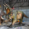 Cargar la imagen en la vista de la galería, MCSDINO Animatronic Dinosaur Moveable Styracosaurus Animatronic Dino Statue-MCSS011