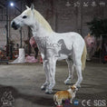 Charger l'image dans la visionneuse de la galerie, MCSDINO Creature Suits 8 Feet Lifelike Two Person White Horse Costume|MCSDINO