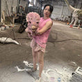 Load image into Gallery viewer, MCSDINO Egg and Puppet Lifesize Pink Baby Triceratops Hand Puppet-BB057