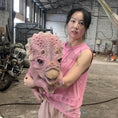 Load image into Gallery viewer, MCSDINO Egg and Puppet Lifesize Pink Baby Triceratops Hand Puppet-BB057