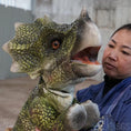 Load image into Gallery viewer, Triceratops Dinosaur Hand Puppet