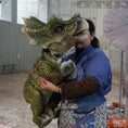 Load image into Gallery viewer, MCSDINO Egg and Puppet Triceratops Dinosaur Hand Puppet-BB067