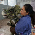 Load image into Gallery viewer, MCSDINO Egg and Puppet Triceratops Dinosaur Hand Puppet-BB067