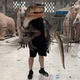 Load image into Gallery viewer, MCSDINO Egg and Puppet Velociraptor Puppet Wrapped Around Shoulder-BB071