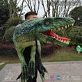 Load image into Gallery viewer, MCSDINO Egg and Puppet Wearing Dinosaur Shoulder Puppet Deinonychus(Raptor Blue)-BB023