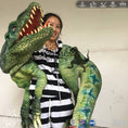 Load image into Gallery viewer, MCSDINO Egg and Puppet Wearing Dinosaur Shoulder Puppet Deinonychus(Raptor Blue)-BB023