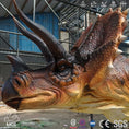 Cargar la imagen en la vista de la galería, MCSDINO Other Dinosaur Series Realistic Moveable Triceratops Head Wall Hanging Decoration-OTD026