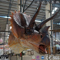 Cargar la imagen en la vista de la galería, MCSDINO Other Dinosaur Series Realistic Moveable Triceratops Head Wall Hanging Decoration-OTD026