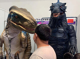 Raptor costume-mcsdino in CAAPA exhibtion