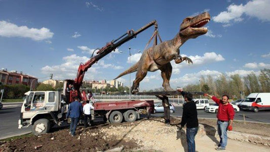 install large scale dinosaur onsite-dino park