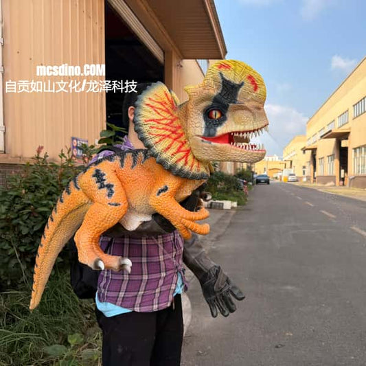 Hand-Operated Dilophosaurus Puppet with Water Spray-BB157