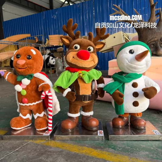 Christmas Animatronic Set – Gingerbread Man, Snowman & Reindeer-MCSXM001