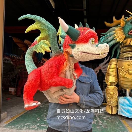 Cute Red Dragon Puppet-BB007