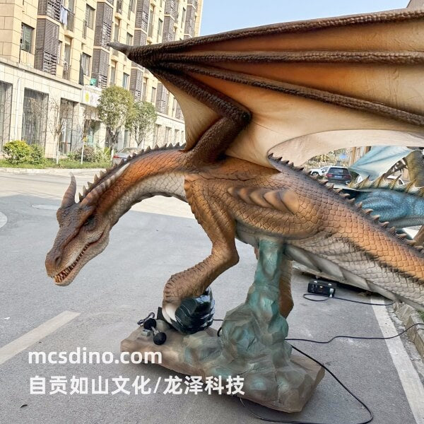 Exposition de dragon de bronze animatronique-DRA014
