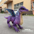 Cargar la imagen en la vista de la galería, Purple dragon model in front of a building
