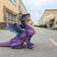Cargar la imagen en la vista de la galería, Purple dragon model on a road with industrial buildings in the background
