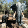 Carica l'immagine nel visualizzatore della galleria, Animatronic elephant robotic elephant with cub
