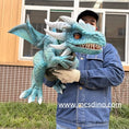 Load image into Gallery viewer, Cyan Dragon Hand Puppet
