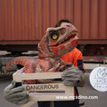Charger l'image dans la visionneuse de la galerie, Dinosaur Puppet Baby T-Rex In Crate 
