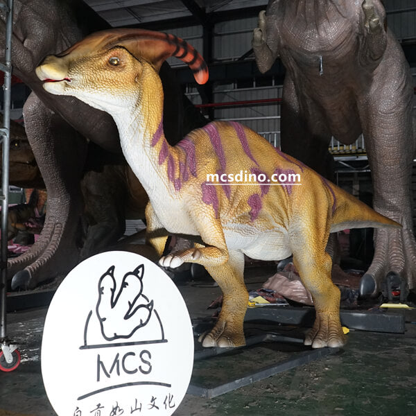 Elegante modelo animatrónico de Parasaurolophus-MCSP004C