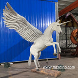  white animatronic unicorn model