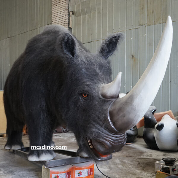 woolly rhinoceros animatronic model
