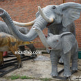 Bild in Galerie-Betrachter laden,  Adult And Baby Elephant (spray water)
