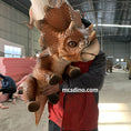 Load image into Gallery viewer, baby triceratops puppet made by mcsdino
