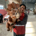 Carica l'immagine nel visualizzatore della galleria, baby triceratops puppet made by mcsdino
