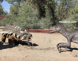 MCSDINO Animatronic Dinosaur Ankylosaurus VS Raptor Animatronics Dino Battle-MCSA010B