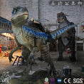 Cargar la imagen en la vista de la galería, MCSDINO Animatronic Dinosaur Jurassic-Sized Robotic Blue Raptor Model-MCSV001
