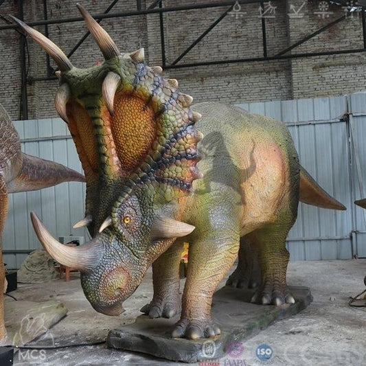 MCSDINO Animatronic Dinosaur Moveable Styracosaurus Animatronic Dino Statue-MCSS011