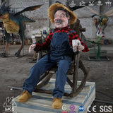 MCSDINO Bespoke Animatronics Animatronic Attraction Elderly Farmer In Rocking Chair-CUS018