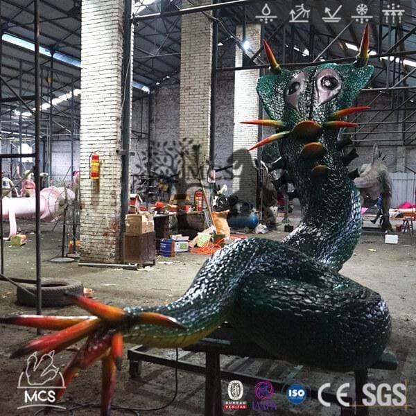 MCSDINO Bespoke Animatronics Halloween Giant Snake Prop Striking Serpent Basilisks Model-CUS012