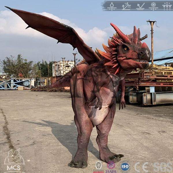 MCSDINO Creature Suits Adult Medieval Fire-breathing Red Dragon Costume