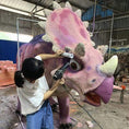 Cargar la imagen en la vista de la galería, MCSDINO Creature Suits Halloween Pink Triceratops Mummy Handmade Dinosaur Costume-DCTR202
