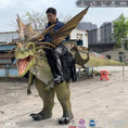 Cargar la imagen en la vista de la galería, MCSDINO Creature Suits Mounted Warrior Yellow-Green Elemental Dragon Rider Costume-DCDR009
