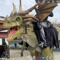 Carica l'immagine nel visualizzatore della galleria, MCSDINO Creature Suits Mounted Warrior Yellow-Green Elemental Dragon Rider Costume-DCDR009
