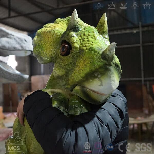 MCSDINO Egg and Puppet Green Baby Triceratops Hand Puppet-BB045