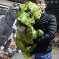 Cargar la imagen en la vista de la galería, MCSDINO Egg and Puppet Green Baby Triceratops Hand Puppet-BB045
