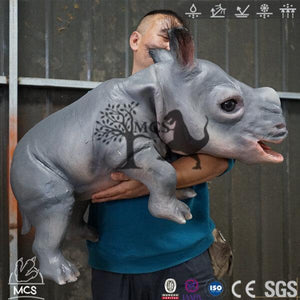 MCSDINO Egg and Puppet High Quality Living Rhinoceros Hand Puppets-BB033