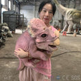 Cargar la imagen en la vista de la galería, MCSDINO Egg and Puppet Lifesize Pink Baby Triceratops Hand Puppet-BB057
