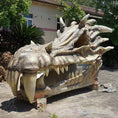 Cargar la imagen en la vista de la galería, MCSDINO Fantasy And Mystery Dragon Graveyard Large 13ft Long Dragon Skull Sculpture-DRA031
