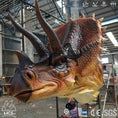 Cargar la imagen en la vista de la galería, MCSDINO Other Dinosaur Series Realistic Moveable Triceratops Head Wall Hanging Decoration-OTD026
