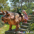 Cargar la imagen en la vista de la galería, MCSDINO Ride And Scooter Amusement Park Dinosaur Rides Triceratops-RD003

